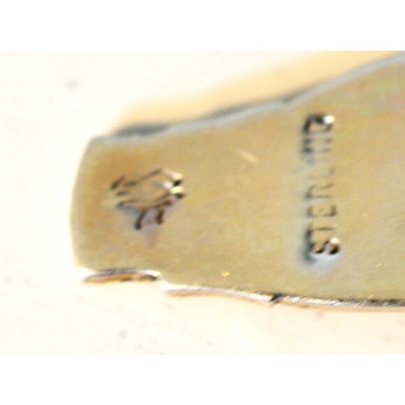 Vintage Native American 925 Sterling Turquoise Cabochon Maiden Pendant - Picture 2 of 3